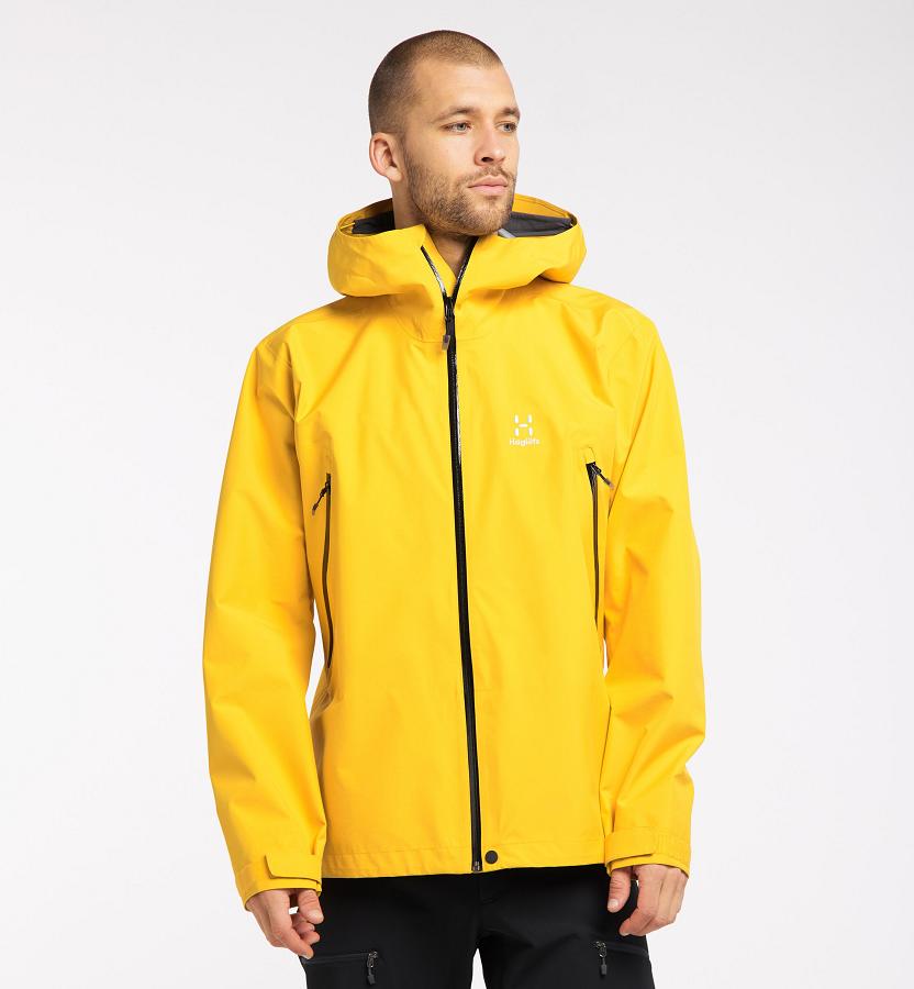 Haglöfs Roc GTX Ski Jacket Yellow For Mens TJNHK3689 Australia